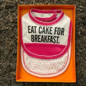 Kate Spade Eat Cake for Breakfast bib set